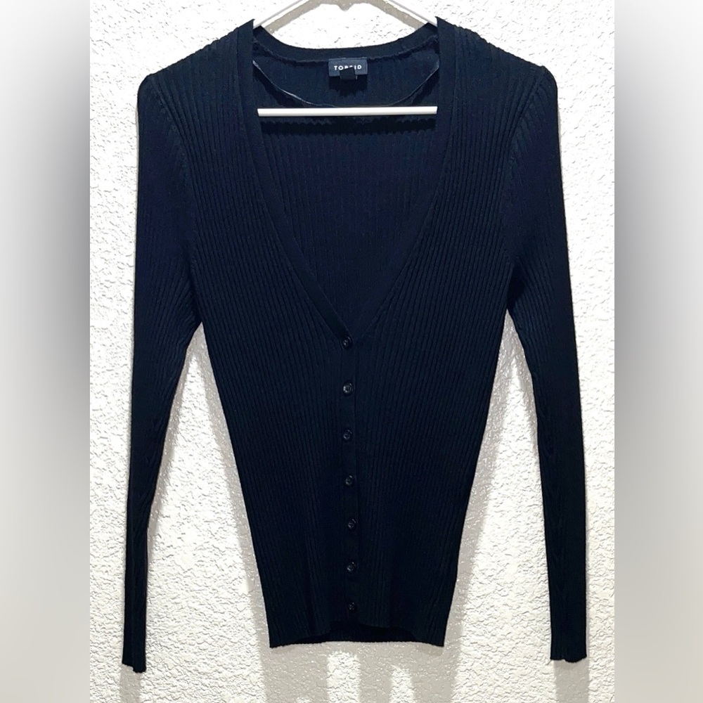 Torrid Black Fitted Cardigan Sweater